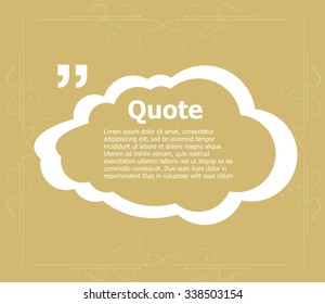 Quote blank template. Quote form. Quote bubble. Empty template. Circle business card template, paper sheet, information, text. Print design. Template vector set