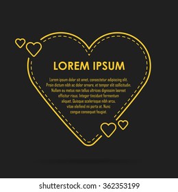 Quote blank template. Quote heart bubble. Empty template. Template vector set