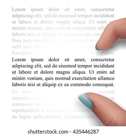 Quote blank template with human fingers