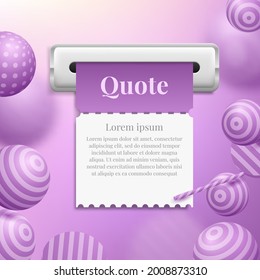 Quote blank template on purple background