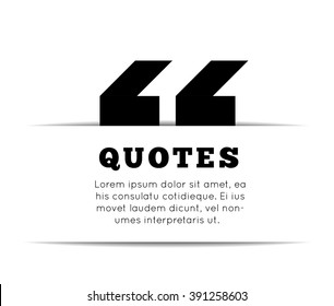 Quote blank template on white background. Vector illustration