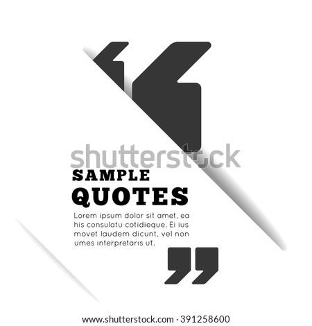 Quote blank template on white background. Vector illustration