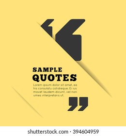 Quote Blank Template On Yellow Background. 