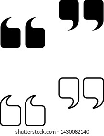 Quote. Blank template with quotes. Quotes icon. Quotation mark black isolated on white background. Vector illustration.