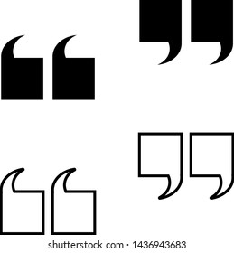 Quote. Blank template with quotes. Quotes icon. Quotation mark black isolated on white background. Vector illustration.