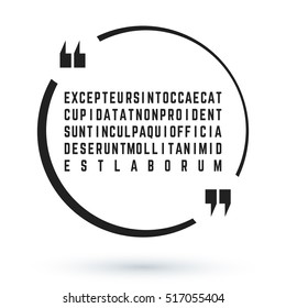 Quote blank template. Quotes text bubble on white background. Vector illustration