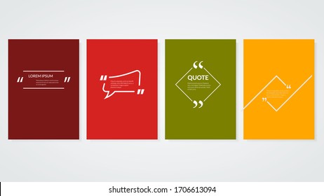 Quote Blank Template | Speech Bubbles Posters Set | Vector Design Template with Place for Phrases