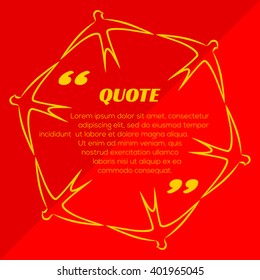 Quote blank template with swallows silhouette. Quote form in yellow and red colors. 
