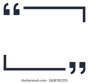 Quote blank template vector isolated on white background.