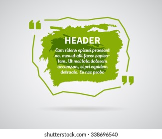 Quote blank templates. Watercolor, ink, splash Quote bubble. Empty template. Abstract business card template, paper sheet, information, text. Print design. Quote form. Template vector