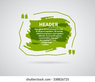 Quote blank templates. Watercolor, ink, splash Quote bubble. Empty template. Abstract business card template, paper sheet, information, text. Print design. Quote form. Template vector
