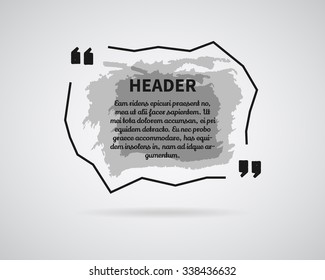 Quote blank templates. Watercolor monochrome, ink, splash Quote bubble. Empty template. Abstract business card template, paper sheet, information, text. Print design. Quote form. Template vector.