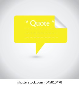 Quote blank with text bubble. 
