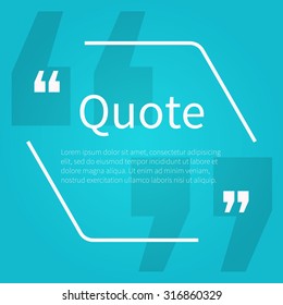 Quote blank with text bubble with Commas. Vector template for note,message, comment. Dialog box.