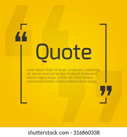 Quote Blank With Text Bubble With Commas. Vector Template For Note,message, Comment. Dialog Box.