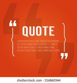 Quote blank with text bubble with Commas. Vector template for note,message, comment. Dialog box.