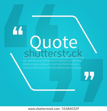 Quote blank with text bubble with Commas. Vector template for note,message, comment. Dialog box.