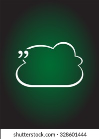 Quote blank with text bubble. Vector stock element for design. Dialog box. Quote box balloon. Commas, note, message, quote blank, tag and comment, template, text, marked. 