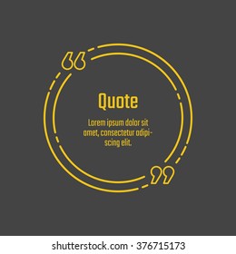 Quote Blank Vector Template. Circle Quote Icon In Line Style.