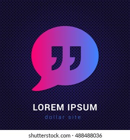 Quote Blue & Red colorful gradient attractive bright material Icon / Logo Design