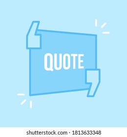 Quote Blue Vector Icon Background