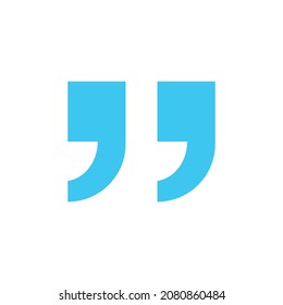 Quote blue vector icon on white background