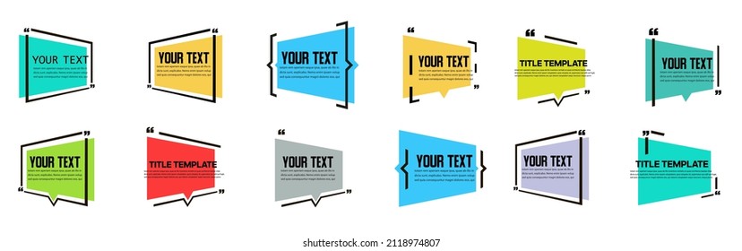 Quote box in brackets, empty frame. Vector illustration