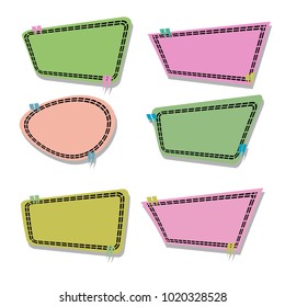 quote  box bubble speech illustration template set vector