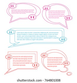 quote box bubble speech illustration set isolated on white background