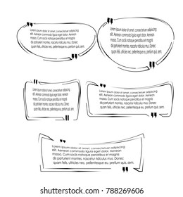 quote box bubble speech illustration with black outline isolated on white background