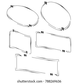 quote box bubble speech illustration with black outline isolated on white background