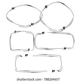 quote box bubble speech illustration with black outline isolated on white background
