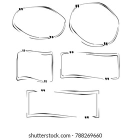 quote box bubble speech illustration with black outline isolated on white background