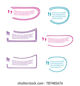 quote box bubble speech template set illustration vector isolated background