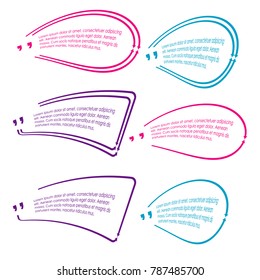 quote box bubble speech template set illustration vector isolated background