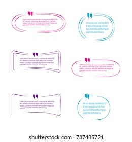 quote box bubble speech template set illustration vector isolated background