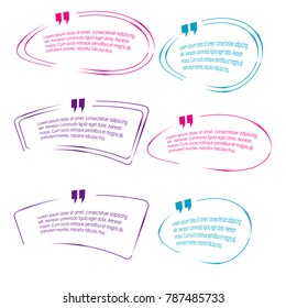 quote box bubble speech template set illustration vector isolated background