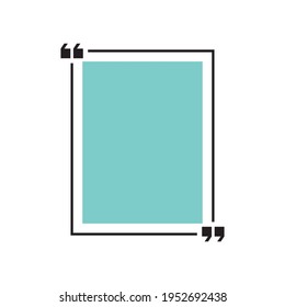 Cita o burbujas en forma plana. Rectángulo, formas de círculo. Nota, elementos de burbuja de comillas, plantillas. Cita de texto, burbujas de citas. Ilustración vectorial.