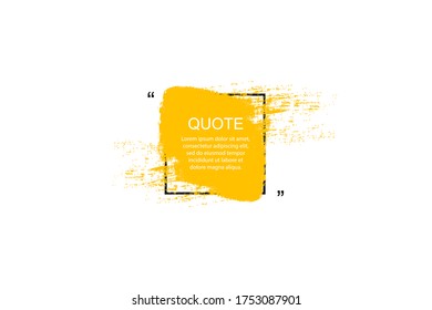 Quote box frame, big set. Quote box icon. Texting quote boxes. Blank Grunge brush background. Vector illustration