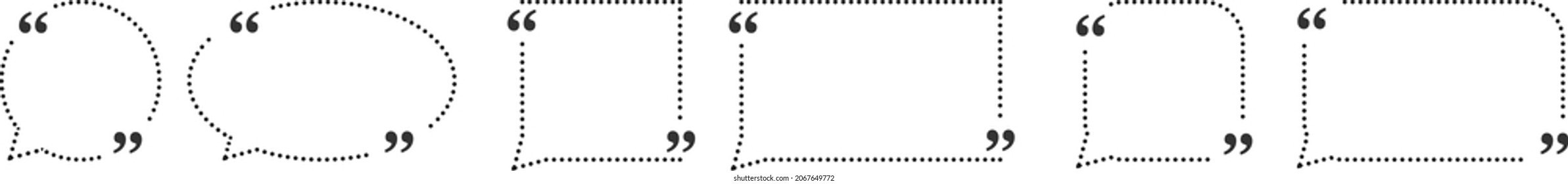 Quote box frame, big set. Quote box icon. Texting quote boxes. Blank template quote text info design boxes quotation bubble blog quotes symbols. Creative vector banner illustration. Vector illustratio