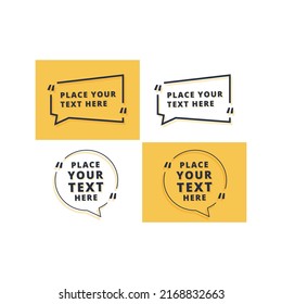 Quote box frame, big set. Texting quote boxes. Blank template quote text info design boxes quotation bubble blog quotes symbols. Creative vector banner illustration. Marketing business, success quotes