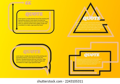 Quote box frame, big set. Quote box icon. Texting quote boxes. background. Vector illustration.