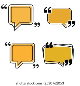 Quote box frame, big set. Texting boxes color flat cartoon icons. Blank template quote info design boxes quotation bubble blog symbols.