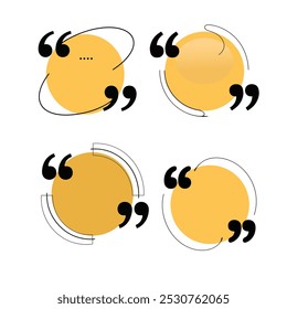 Quote box frame, big set. Texting boxes color flat cartoon icons. Blank template quote info design boxes quotation bubble blog symbols.