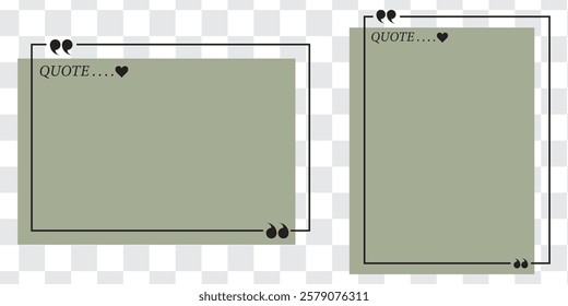 Quote box frame, big set. Quote box icon. Texting quote boxes. Blank Grunge brush background. Vector illustration