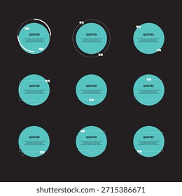 Großes Set mit Angebotbox. Anführungsfeld-Symbol. SMS-Angebotsfelder. Leere Vorlage Zitat Text Info Design-Boxen Anführungszeichen Blase Blog Anführungszeichen Symbole.