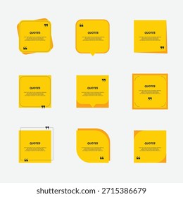 Conjunto grande del marco de la caja de la cita. Icono de cuadro de presupuesto. Mensajes de texto con cuadros de cita. Plantilla en blanco cita texto info cuadros de diseño cita burbuja blog cita símbolos.