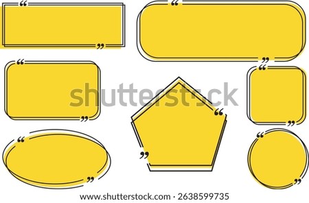 Quote box frame, big set. Quote text in speech bubble. Quote box icon. Blank template quote text info design boxes quotation bubble blog quotes symbols.