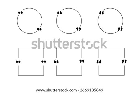 Quote box frame, big set. Quote box icon. Texting quote boxes. Blank template quote text info design boxes quotation bubble blog quotes symbols. Creative vector banner illustration
