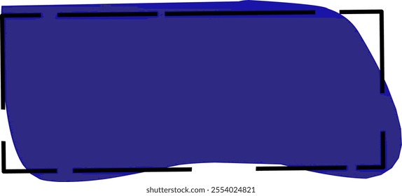 quote box frame and blue color, big set. Quote circle icon. Text quote box. Blank Grunge brush background. Vector illustration